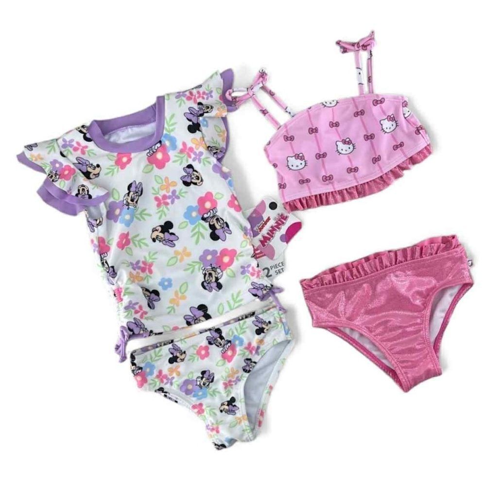 Mini Mouse & Hello Kitty Tankini & Bikini Bathing Suits 2, 2-Piece Sets Size 12M